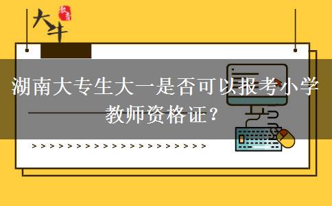 湖南大专生大一是否可以报考小学教师资格证？